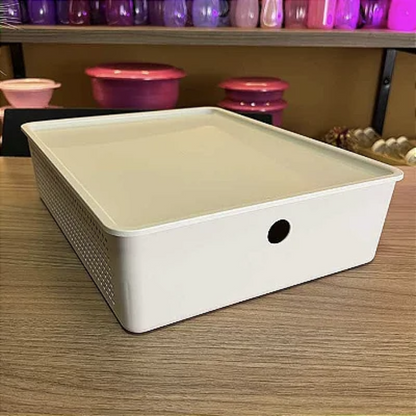 Tampa Cesto Flow Bege 27,5 x 34,5 x 2 cm