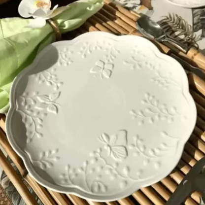 Prato para Sobremesa de Porcelana Butterfly
