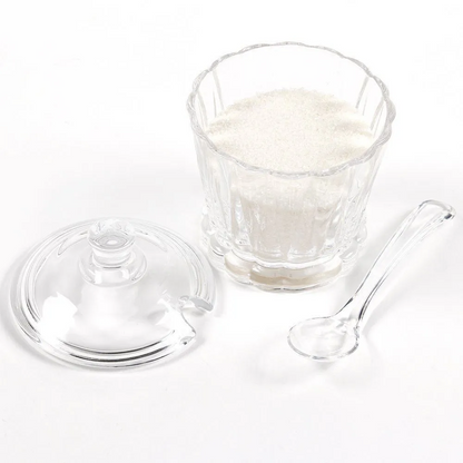 Açucareiro de Cristal de Chumbo com Colher