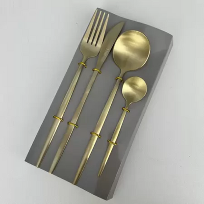Faqueiro Ópera Dourado de Aço Inox 16 Peças