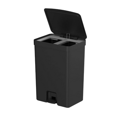 Lixeira de Pedal Trium Dupla 30L Preto