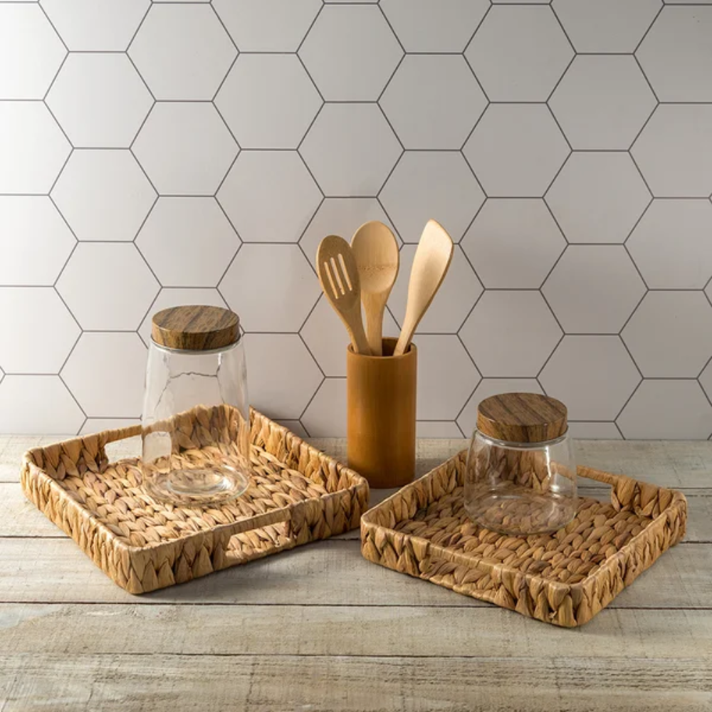 Conjunto 3 Utensílios e Suporte de Bambu