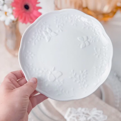 Prato para Sobremesa de Porcelana Butterfly