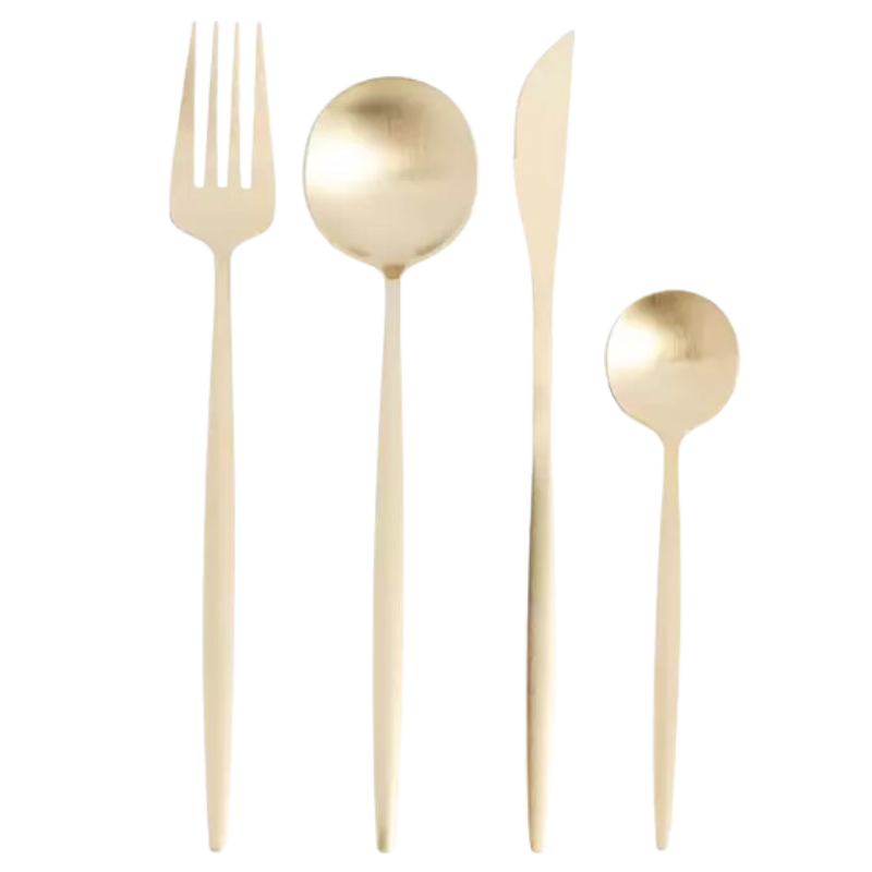 Faqueiro Ópera Dourado de Aço Inox 16 Peças