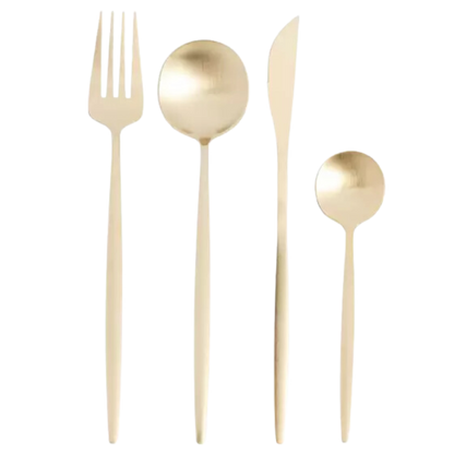 Faqueiro Ópera Dourado de Aço Inox 16 Peças