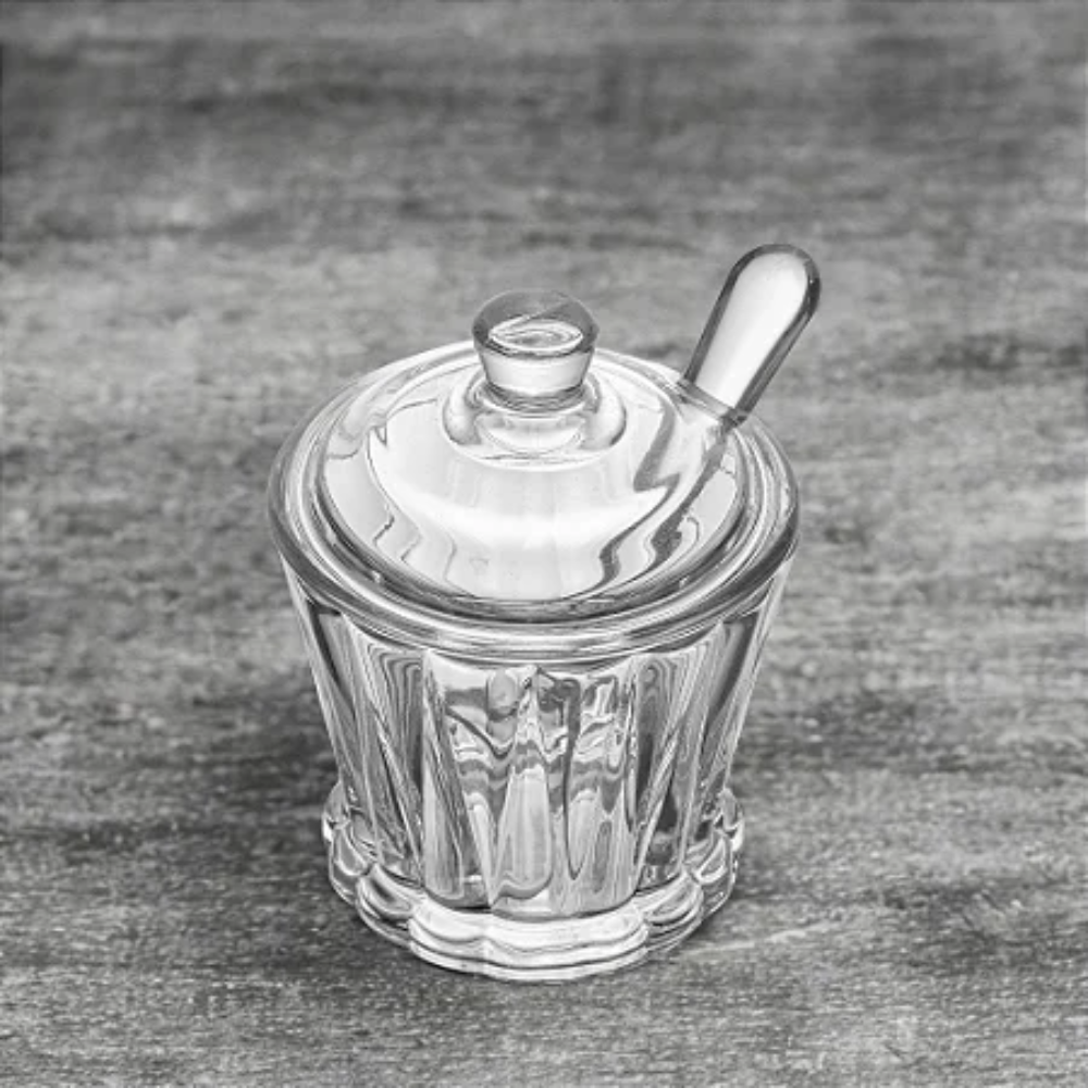 Açucareiro de Cristal de Chumbo com Colher