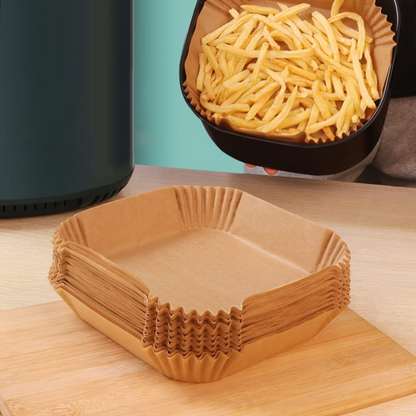 Formas Quadradas Descartáveis para Air Fryer 16cm 50 UN