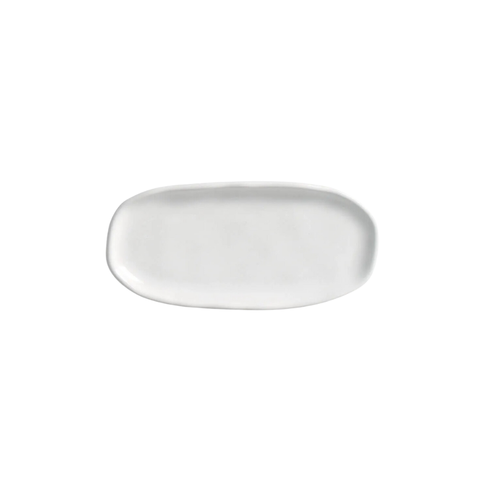 Mini Travessa Oval Rasa Orgânico New White 16,5 x 8 cm