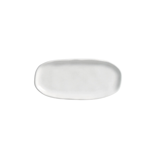 Mini Travessa Oval Rasa Orgânico New White 16,5 x 8 cm