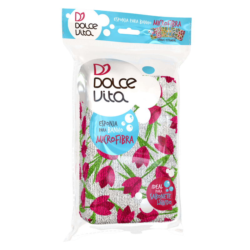 Esponja Microfibra para Banho Tulipa Rosa