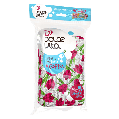 Esponja Microfibra para Banho Tulipa Rosa