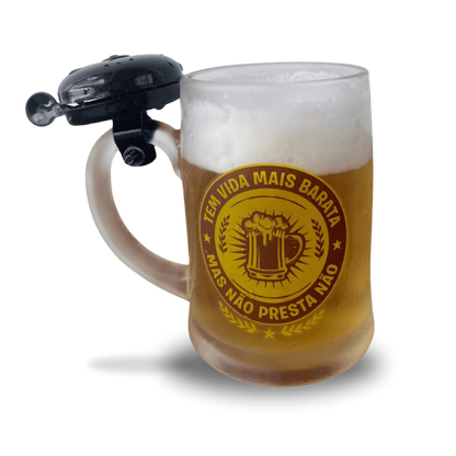Caneca de Vidro com Campainha 400ML