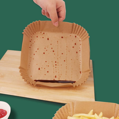 Formas Quadradas Descartáveis para Air Fryer 16cm 50 UN