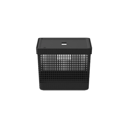 Cesto Organizador Grid Preto Com Tampa 20 L