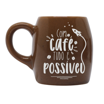 Caneca Decorativa Moon  "Com Café tudo é Possível"
