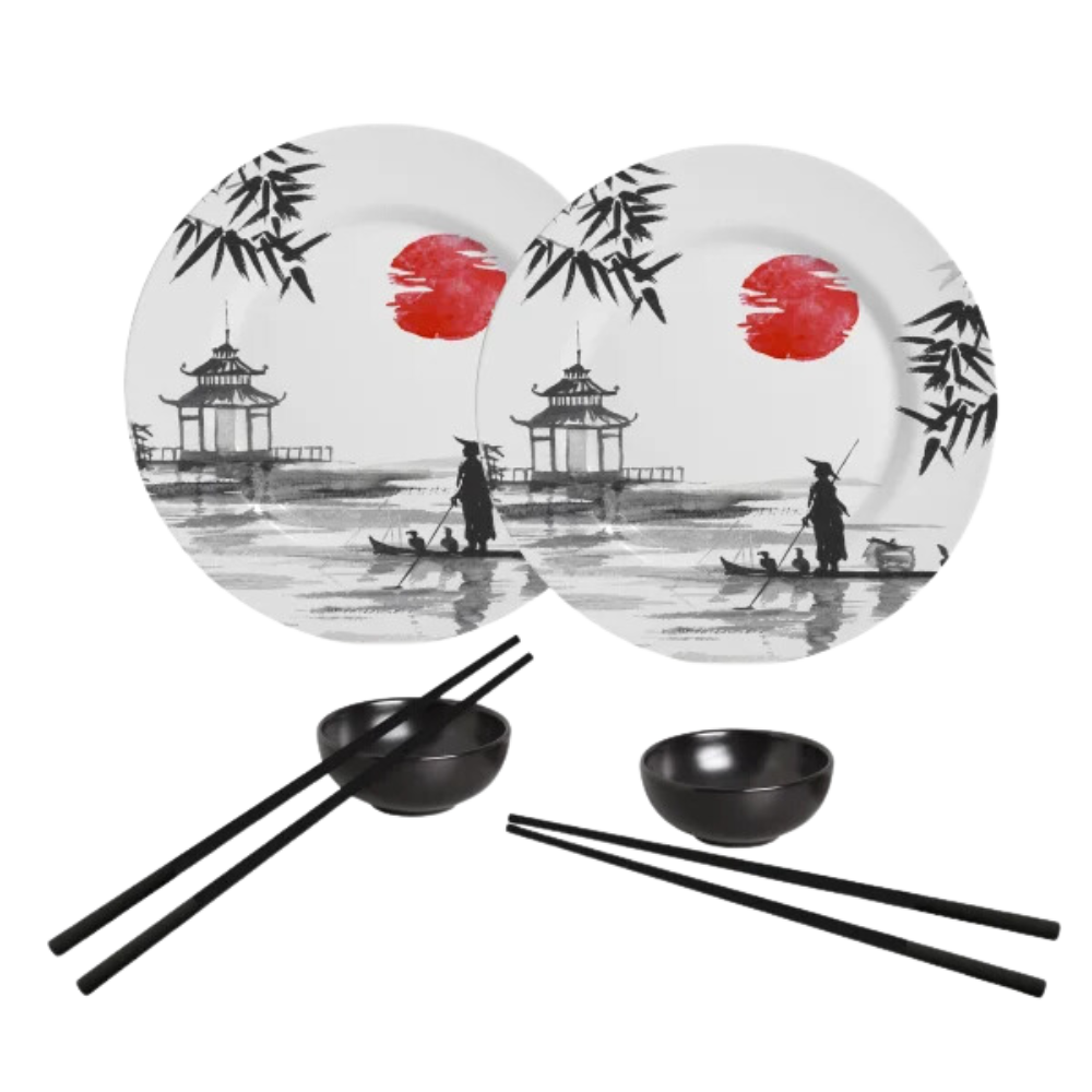 Conjunto Japonês de Cerâmica 6 Peças