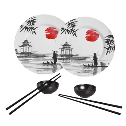 Conjunto Japonês de Cerâmica 6 Peças