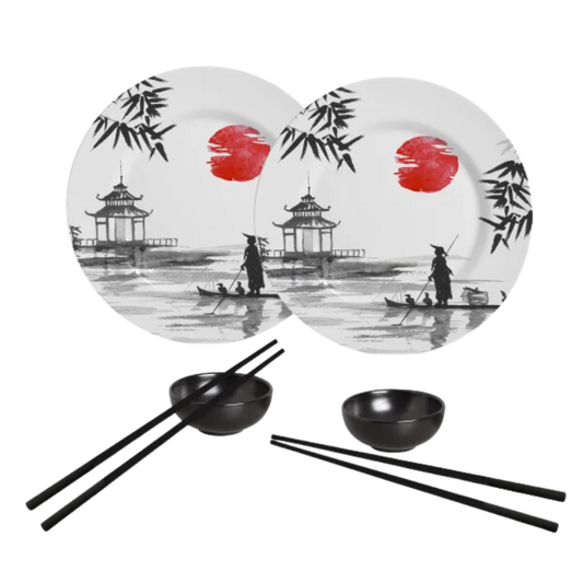 Conjunto Japonês de Cerâmica 6 Peças