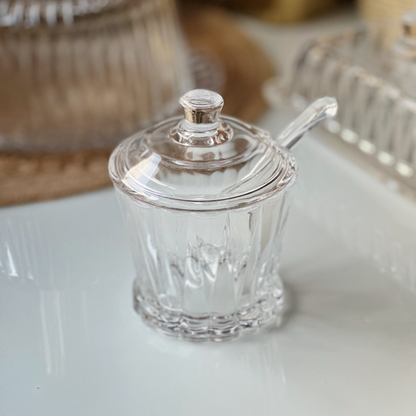 Açucareiro de Cristal de Chumbo com Colher