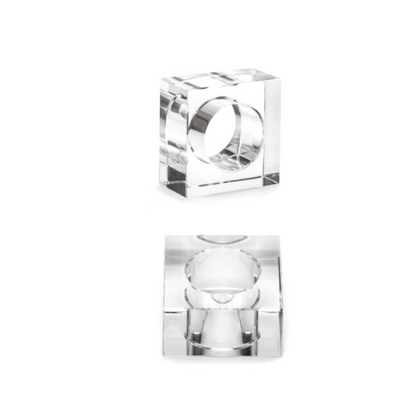 Conjunto 6 Anéis Quadrados para Guardanapo Bisotê Cristal