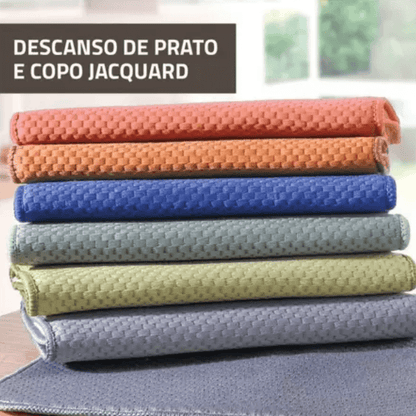 Descanso de Prato e Copo Jacquard 23x46cm
