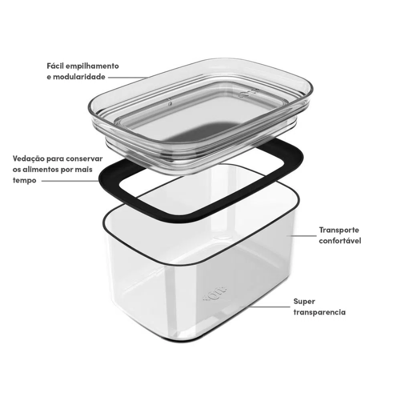 Organizador Hermético Block Retangular 650ml