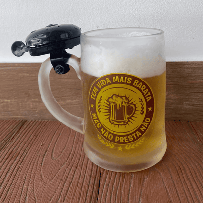Caneca de Vidro com Campainha 400ML