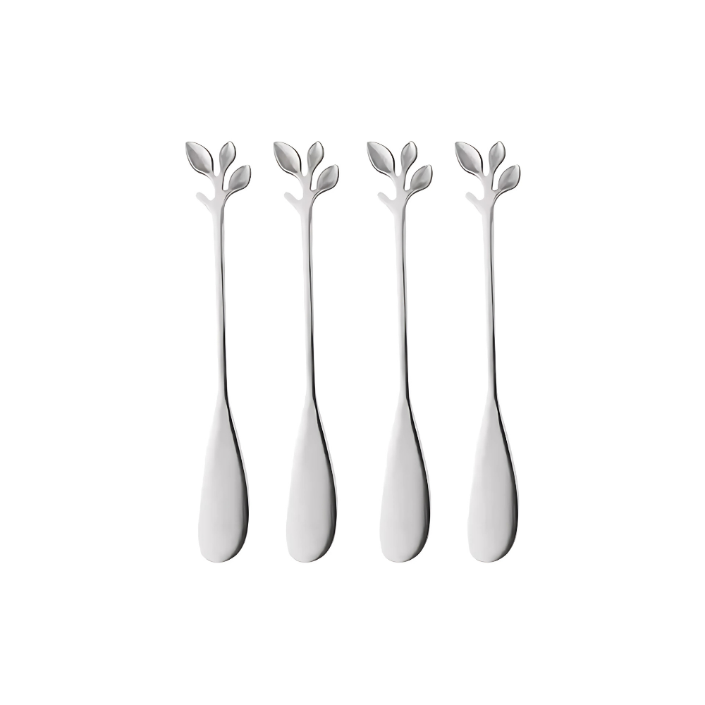 Conjunto 4 Espatulas Leaves Prateada