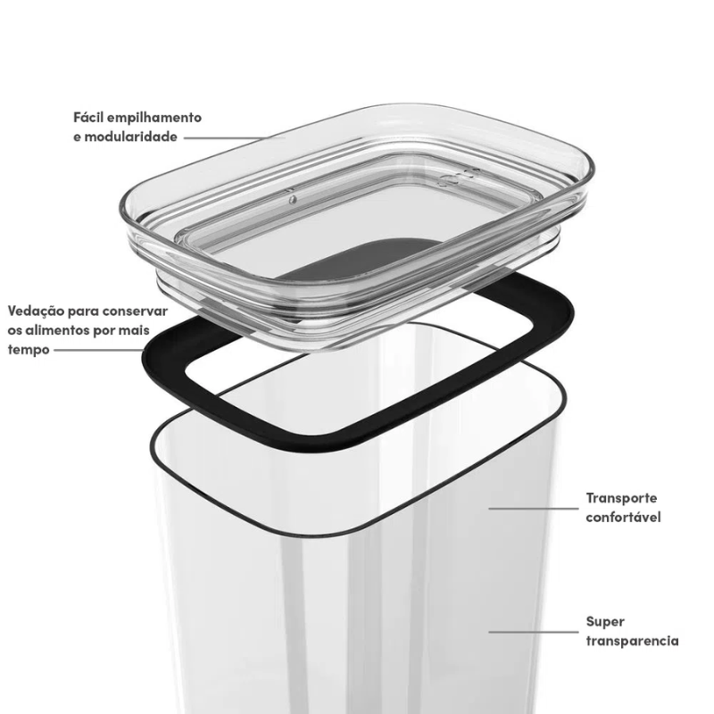 Organizador Hermético Block Retangular 2,3L